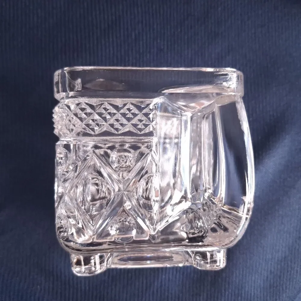 Vintage Cape Cod Square Creamer & Sugar Set by Imperial Glass, Ohio
